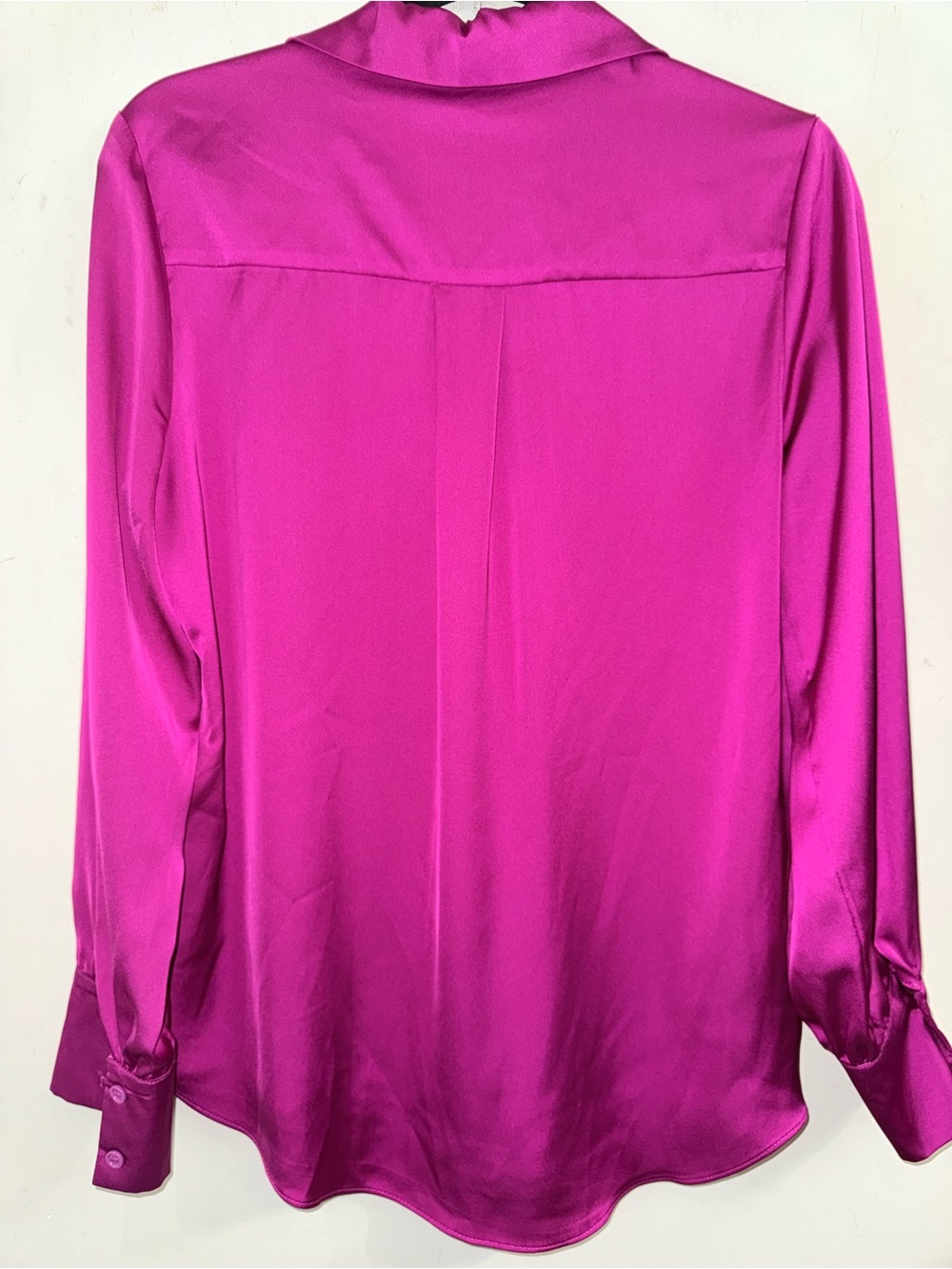 Joseph Ribkoff Bright Fuchsia Satin V-Neck Blouse Size 6 - Picture 8 of 12